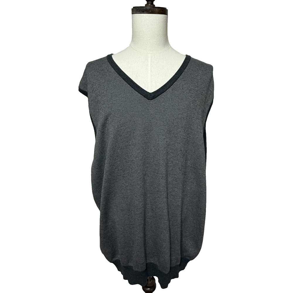 Oak Hill Sweater‎ Vest Mens 2XL Gray V Neck Sleeveless Pullover Golf Preppy